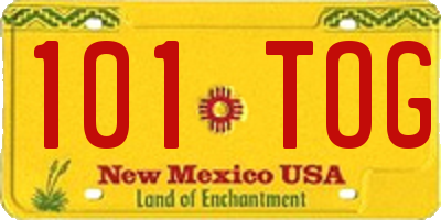 NM license plate 101TOG