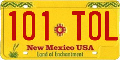 NM license plate 101TOL