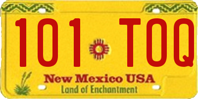 NM license plate 101TOQ