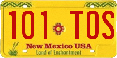 NM license plate 101TOS