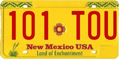 NM license plate 101TOU