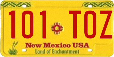 NM license plate 101TOZ