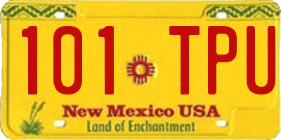 NM license plate 101TPU