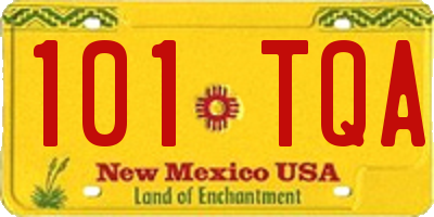 NM license plate 101TQA