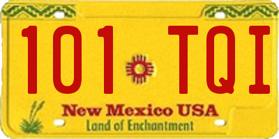 NM license plate 101TQI