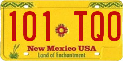 NM license plate 101TQO