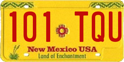 NM license plate 101TQU