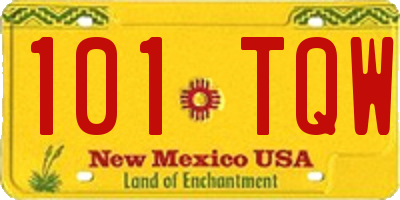NM license plate 101TQW