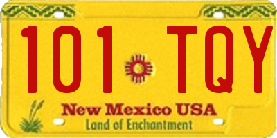 NM license plate 101TQY