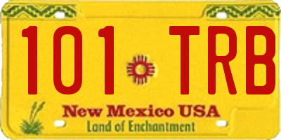 NM license plate 101TRB
