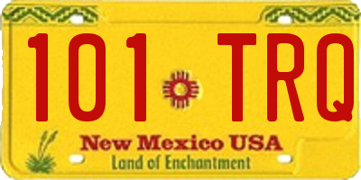 NM license plate 101TRQ