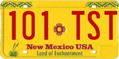 NM license plate 101TST