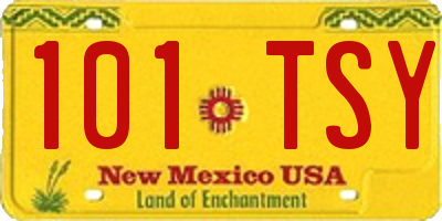 NM license plate 101TSY