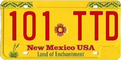 NM license plate 101TTD