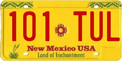 NM license plate 101TUL