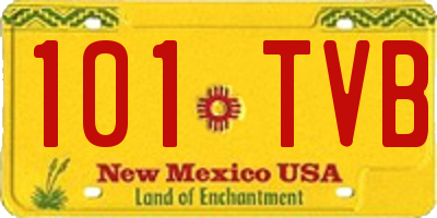 NM license plate 101TVB