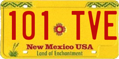 NM license plate 101TVE