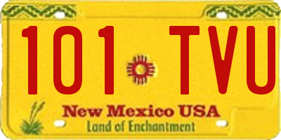 NM license plate 101TVU