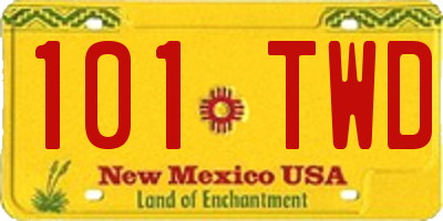 NM license plate 101TWD