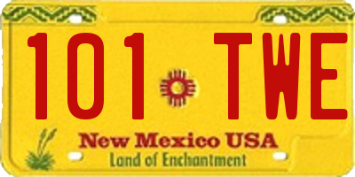NM license plate 101TWE