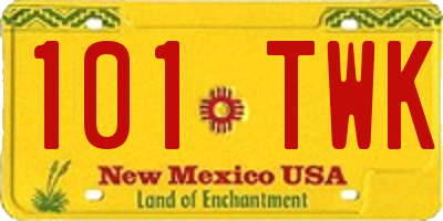 NM license plate 101TWK