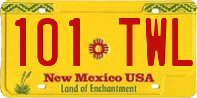 NM license plate 101TWL