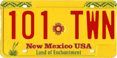 NM license plate 101TWN
