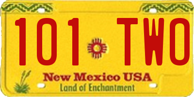 NM license plate 101TWO
