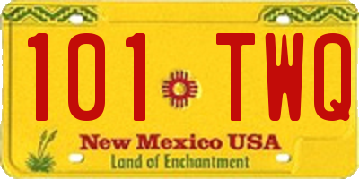 NM license plate 101TWQ
