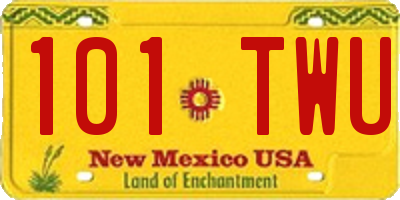 NM license plate 101TWU