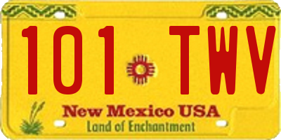 NM license plate 101TWV