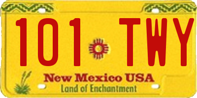NM license plate 101TWY