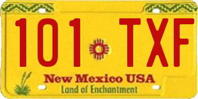 NM license plate 101TXF