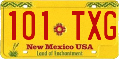 NM license plate 101TXG