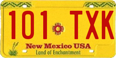 NM license plate 101TXK