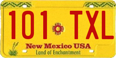 NM license plate 101TXL