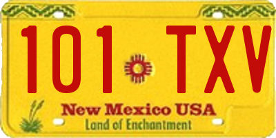 NM license plate 101TXV