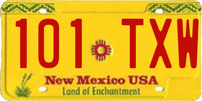 NM license plate 101TXW