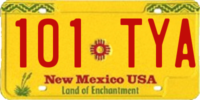 NM license plate 101TYA