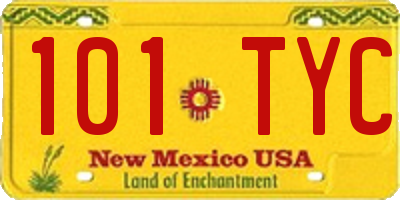 NM license plate 101TYC