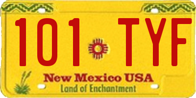 NM license plate 101TYF