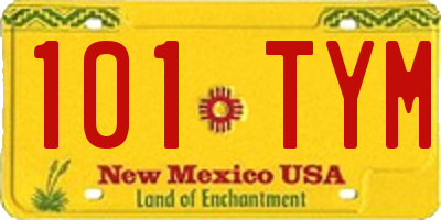 NM license plate 101TYM