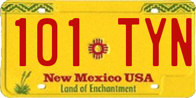 NM license plate 101TYN