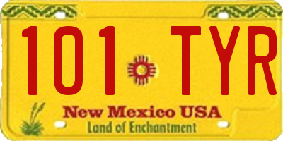 NM license plate 101TYR