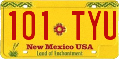 NM license plate 101TYU
