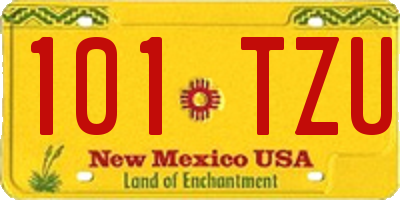 NM license plate 101TZU