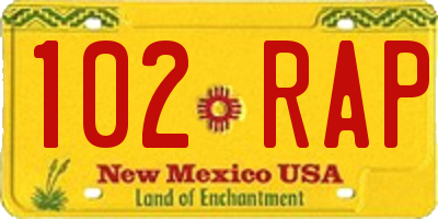 NM license plate 102RAP