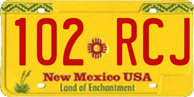 NM license plate 102RCJ