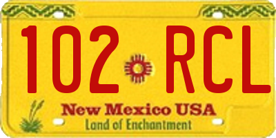 NM license plate 102RCL