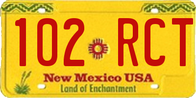 NM license plate 102RCT